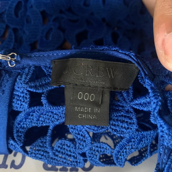Size 000 J. Crew Royal Blue Embroidered Dress - Picture 3 of 3